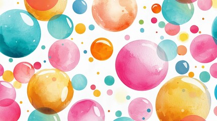 Colorful Watercolor Bubbles.