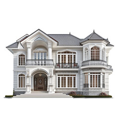 Luxury villa on transparent background PNG