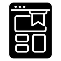 bookmark icon, glyph icon style