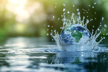 renewable energy light bulb with green energy, Earth Day or environment protection Hands protect forests that grow on the ground and help save the world, solar panels