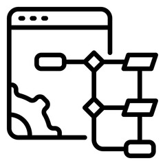 workflow icon, line icon style