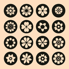 Adobe Seamless pattern of flower set vector illustration