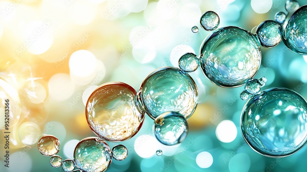 Poster Water Bubbles Macro.