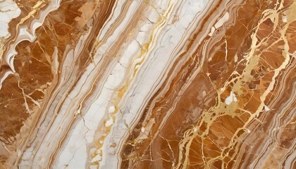 Obraz premium Terra Rossa Marble Slab Warm Reddish-Brown Base with White and Gold Veining, White and Gold textured background, wallpaper, marble, glossy tiles