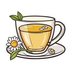 Chamomile flavor tea icon vector