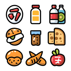 Food Allergy icon set in vector 
