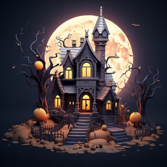 House background on Halloween night