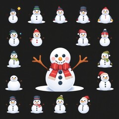 merry christmas icon set new design