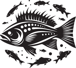 Naklejka premium Fish Silhouette Vector Illustration