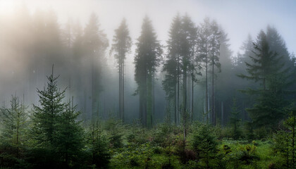 Mystic Foggy Forest