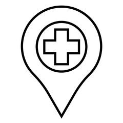 Hospital Location Icon, Simple Icon Vector Design, best used for presentation, application, web and banner