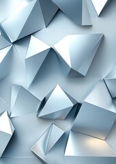 Obraz premium Abstract geometric background featuring sharp-edged diamonds and triangles in a monochromatic palette, with subtle gradients for depth