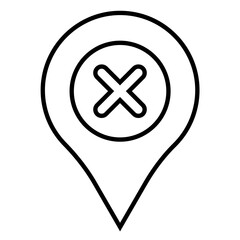 Obraz premium Wrong Location Icon, Simple Icon Vector Design, best used for presentation, application, web and banner