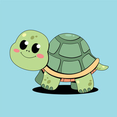 cute green little turtle 