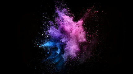 background with alpha channel, abstract colored dust explosion on a black background. abstract powder splatted background, Freeze motion of color powder exploding.