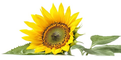 Fototapeta premium Sunflower flower on white background