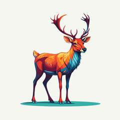 Reindeer color vector, illustration.
