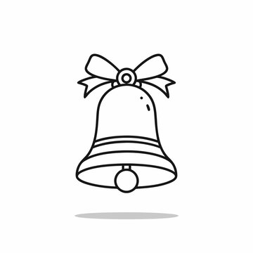 recommend clip art: Christmas bell line art Silhouette Vector illustration