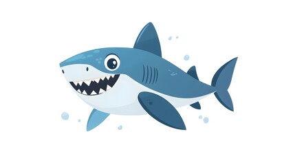 Obraz premium Cute Cartoon Shark Character Illustration