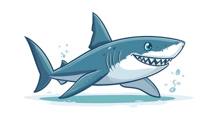 Fototapeta premium Cartoon Shark Character Design Illustration