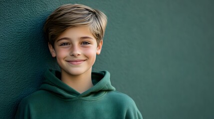 Obraz premium 37. A teenager demonstrating calm with a soft smile and relaxed demeanor