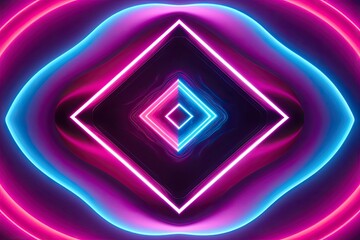 Dazzling Bright Trapezoid Configuration with Neon Colours and Vibrant Waves
