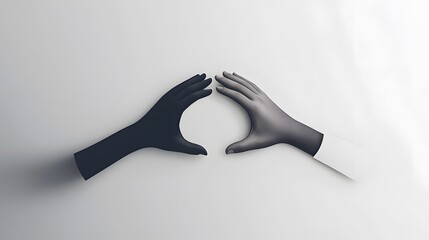 Two Hands Forming a Circle on a White Background