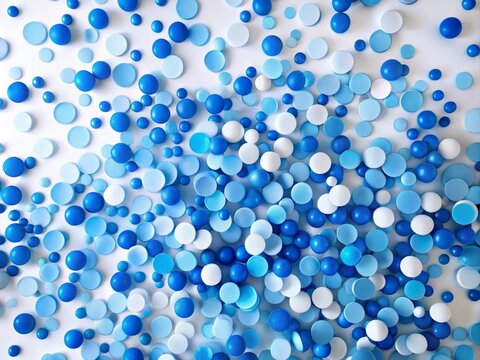 photo image of blue dots randomly scattered on a white background with subtle random geometric shapes overlay
