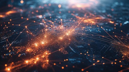 Obraz premium High-tech global contacts interface with web technology connections. Visualization of international data links and network nodes illustrating global digital integration