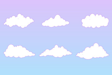 Fototapeta premium set of vector clouds on gradient background