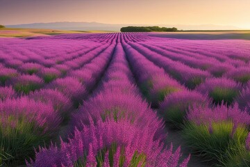 Obraz premium Explore the Lush Lilac Grasslands Under Bright Midday Sunlight