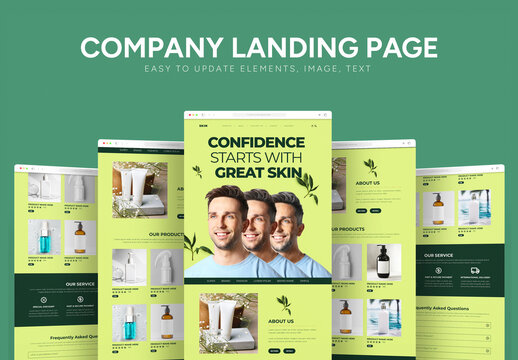 Men Skin Care Products Landing Page
