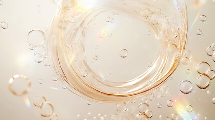 Fototapeta premium 金色に輝く気泡と水しぶき