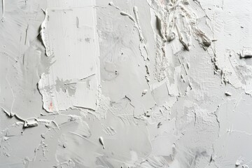 Abstract white textured surface with layers of paint and plaster creating a complex pattern.