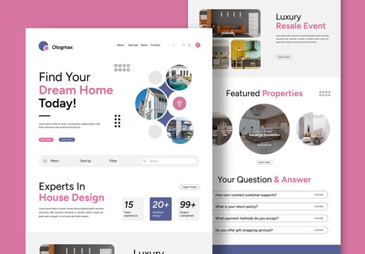 Real Estate Landing Page Layout