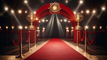 Red carpet entry design at award ceremony