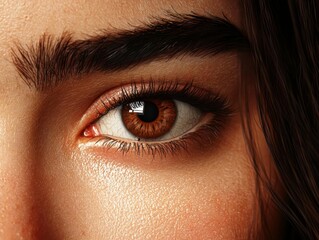 Fototapeta premium Woman with tearful smile, hope in her eyes, 3D illustration