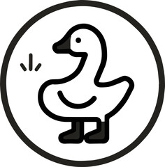오리 아이콘, 단순하고 귀여운 동물 캐릭터 심볼