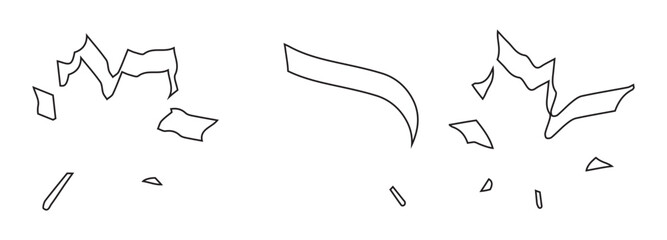 Vector abstract line art geometric autumn fall leaf set, minimal, modern, seasonal design.