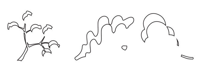 Vector abstract line art geometric autumn fall leaf set, minimal, modern, seasonal design.