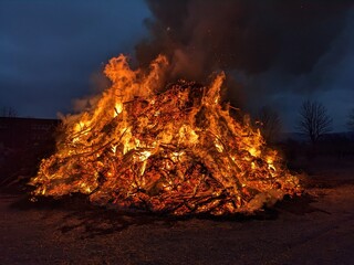 Easter bonfire at Reinhardshagen near Kassel, Germany