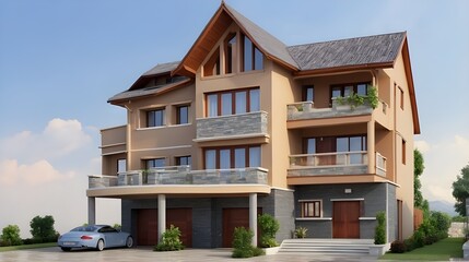 modern house in area