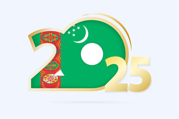 Year 2025 with Turkmenistan Flag pattern.