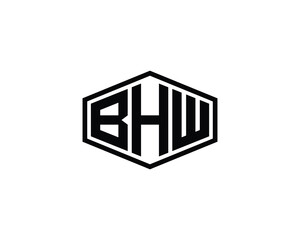 BHW logo design vector template. BHW