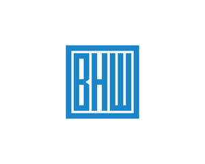 BHW logo design vector template. BHW