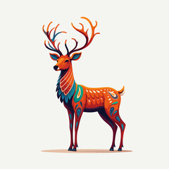Reindeer color vector, illustration.
