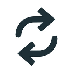 Double reverse arrow icon. Simple solid style. Exchange, switch, replace, return , repeat concept , Vector illustration isolated on white background , PNG Background