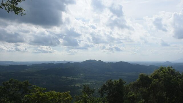 landscape of tree on mountain at Chet kod in Thailand in sunny day