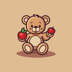 Teddy Bear Vector Logo Design  Simple and Cute Icon