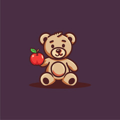 Teddy Bear Vector Logo Design  Simple and Cute Icon